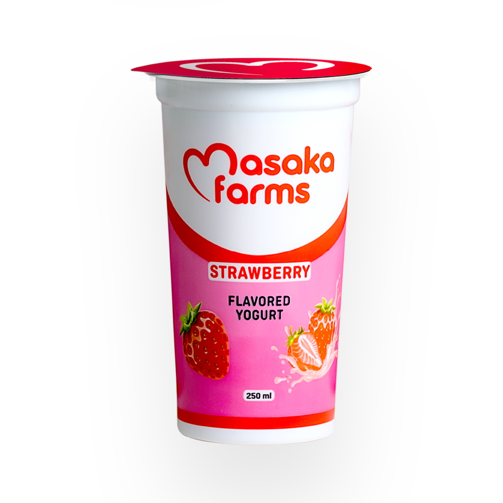 Masaka Farms strawberry yogurt 250 ml on Yogros